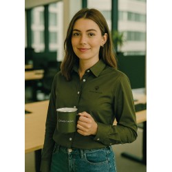 Ladies Oxford shirt Casual fit Green